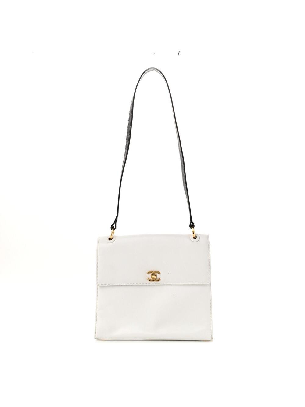 Chanel Calfskin Flap Shoulder Bag White #319975C10B
